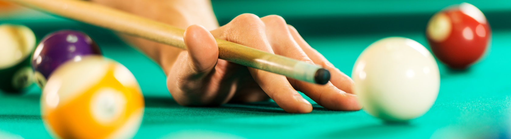 Player playing snooker